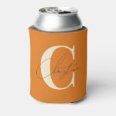 Elegant Mid-Century Modern Monogram Warm Citrus 缶クーラー (缶裏面)