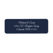 Elegant Midnight Navy Blue Return Address ラベル (正面)