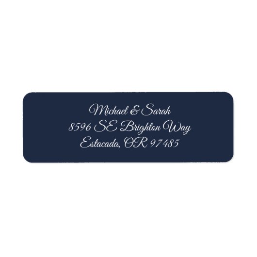 Elegant Midnight Navy Blue Return Address ラベル (正面)