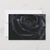 Elegant Midnight Rose Black & White Floral Wedding セーブザデート (裏面)