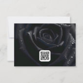 Elegant Midnight Rose Floral 3 Photo 結婚式 セーブザデート (裏面)