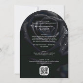 Elegant Midnight Rose Floral All in One Wedding 招待状 (裏面)