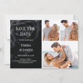 Elegant Midnight Rose Wedding Photo Save The Date マグネット招待状 (正面)