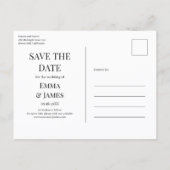 Elegant Midnight Rose Wedding Photo Save the Date 案内ポストカード (裏面)