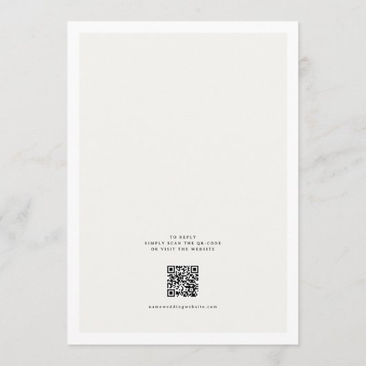 Elegant Mimimal Flower Nothing Fancy Wedding 招待状 (裏面)