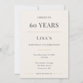Elegant Minimal 60th Birthday Celebration 招待状 (正面)