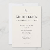 Elegant Minimal 60th Birthday Celebration 招待状 (正面)