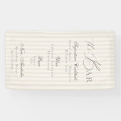 Elegant Minimal Bar Menu Wedding Sign 横断幕 (横)