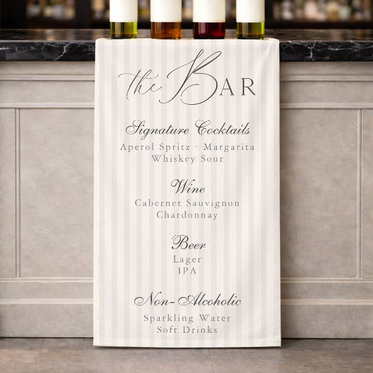 Elegant Minimal Bar Menu Wedding Sign 横断幕