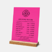 Elegant Minimal Bight Pink Business Opening Hours アクリルサイン (傾斜)