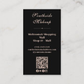 Elegant Minimal Black Makeup Artist QR Business  名刺 (裏面)