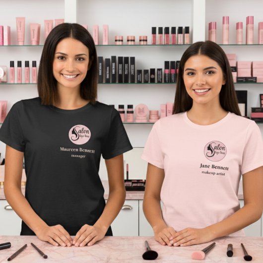 Elegant Minimal Black Makeup  Business Employee Tシャツ