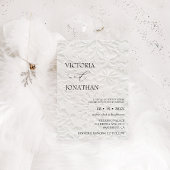 Elegant Minimal Black & White Winter Wedding  招待状