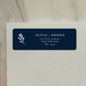 Elegant Minimal Botanical Wedding Return Address ラベル
