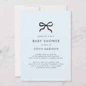Elegant Minimal Bow Boy Baby Shower Invitation 招待状 (正面)