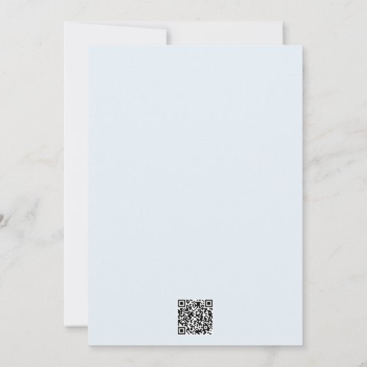 Elegant Minimal Bow Boy Baby Shower Invitation 招待状 (裏面)