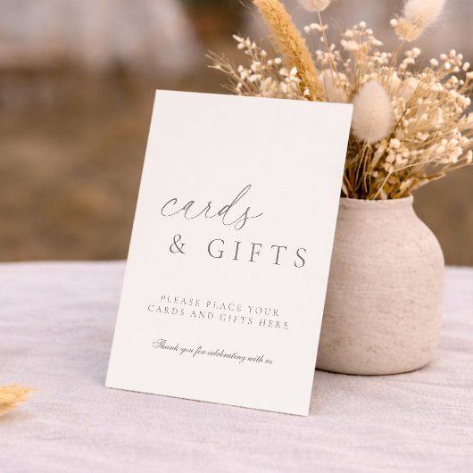 Elegant Minimal Cards & Gifts Wedding Sign  招待状