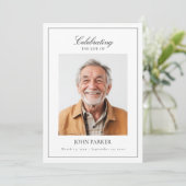 Elegant Minimal Celebration of Life Funeral Photo  招待状 (スタンド正面)