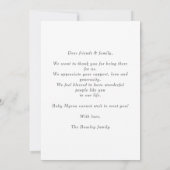 Elegant Minimal Chic Photo Baby Announcement Card 招待状 (裏面)