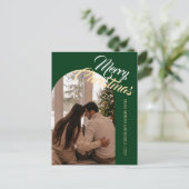 Elegant Minimal Christmas | Modern Family 1 Photo シーズンポストカード (スタンド正面)