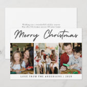 Elegant Minimal Christmas | Modern Family 3 Photo  シーズンカード (正面/裏面)