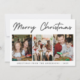 Elegant Minimal Christmas | Modern Family 3 Photo シーズンカード