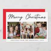 Elegant Minimal Christmas | Modern Family 3 Photo  シーズンカード (正面/裏面)