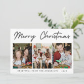 Elegant Minimal Christmas | Modern Family 3 Photo  シーズンカード (スタンド正面)
