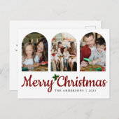 Elegant Minimal Christmas | Modern Family 3 Photo シーズンポストカード (正面/裏面)