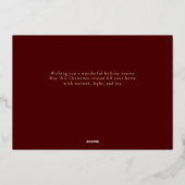 Elegant Minimal Christmas | Modern Family 3 Photo 箔シーズンカード (裏面)