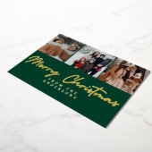 Elegant Minimal Christmas | Modern Family 3 Photo 箔シーズンカード (回転した状態)