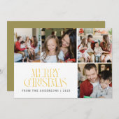 Elegant Minimal Christmas | Modern Family 4 Photo  シーズンカード (正面/裏面)