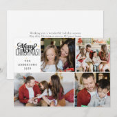 Elegant Minimal Christmas | Modern Family 4 Photo  シーズンカード (正面/裏面)