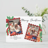 Elegant Minimal Christmas | Modern Family Photo シーズンカード (スタンド正面)