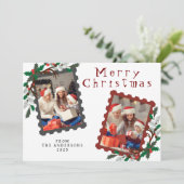 Elegant Minimal Christmas | Modern Family Photo シーズンカード (スタンド正面)