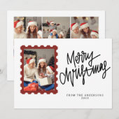 Elegant Minimal Christmas | Modern Family Photo シーズンカード (正面/裏面)