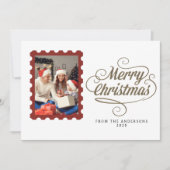 Elegant Minimal Christmas | Modern Family Photo シーズンカード (正面)