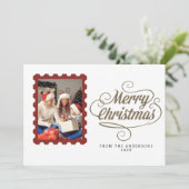 Elegant Minimal Christmas | Modern Family Photo シーズンカード (スタンド正面)