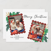 Elegant Minimal Christmas | Modern Family Photo シーズンカード (正面/裏面)