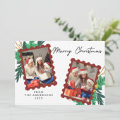 Elegant Minimal Christmas | Modern Family Photo シーズンカード (スタンド正面)