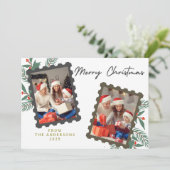 Elegant Minimal Christmas | Modern Family Photo シーズンカード (スタンド正面)