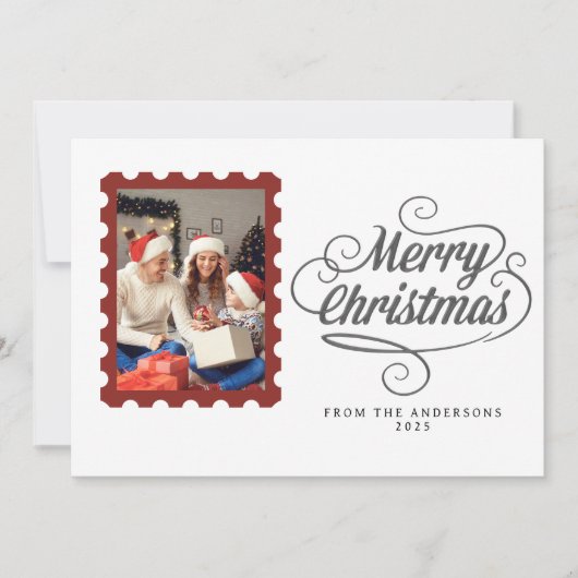 Elegant Minimal Christmas | Modern Family Photo シーズンカード (正面)