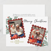 Elegant Minimal Christmas | Modern Family Photo シーズンカード (正面/裏面)