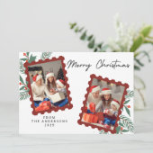 Elegant Minimal Christmas | Modern Family Photo シーズンカード (スタンド正面)
