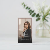 Elegant Minimal Consulting Coach Photo QR Code 名刺 (スタンド正面)