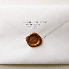 Elegant Minimal Couples Wedding Return Address セルフインキングスタンプ