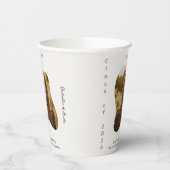 Elegant minimal Cream & sage Green Graduation 紙コップ (左)