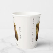 Elegant minimal Cream & sage Green Graduation 紙コップ (右)