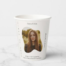 Elegant minimal Cream & sage Green Graduation 紙コップ