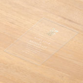 Elegant Minimal Daisy Floral Wedding アクリル招待状 (レイダウン)